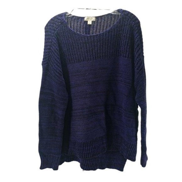 Style & Co High-Low Lace-Up Sweater Midnight Deep Black M - Picture 2 of 8